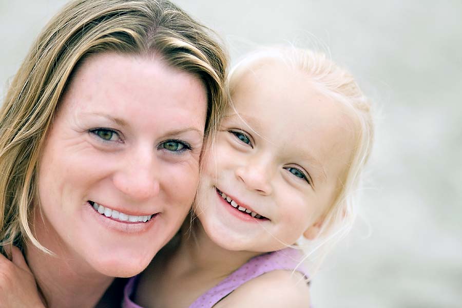family portraits at the beach Stephanie and Lily