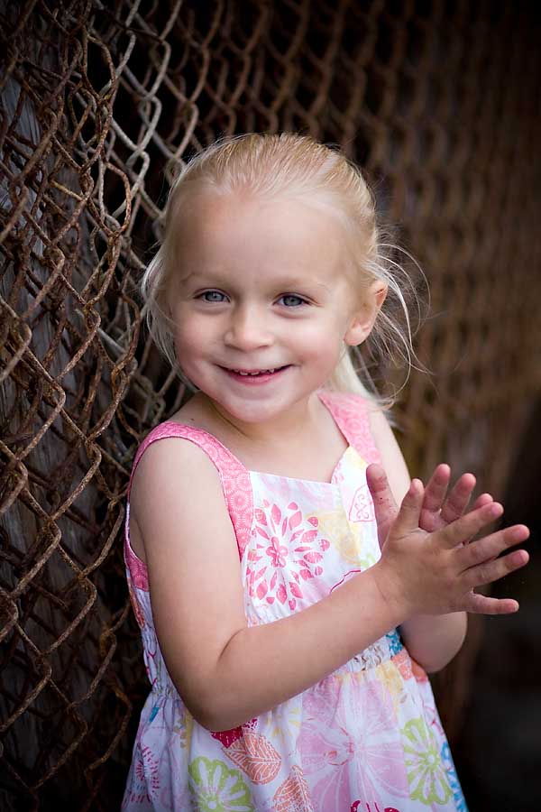 child portraits at Crystal Pier Lily under Crystal Pier