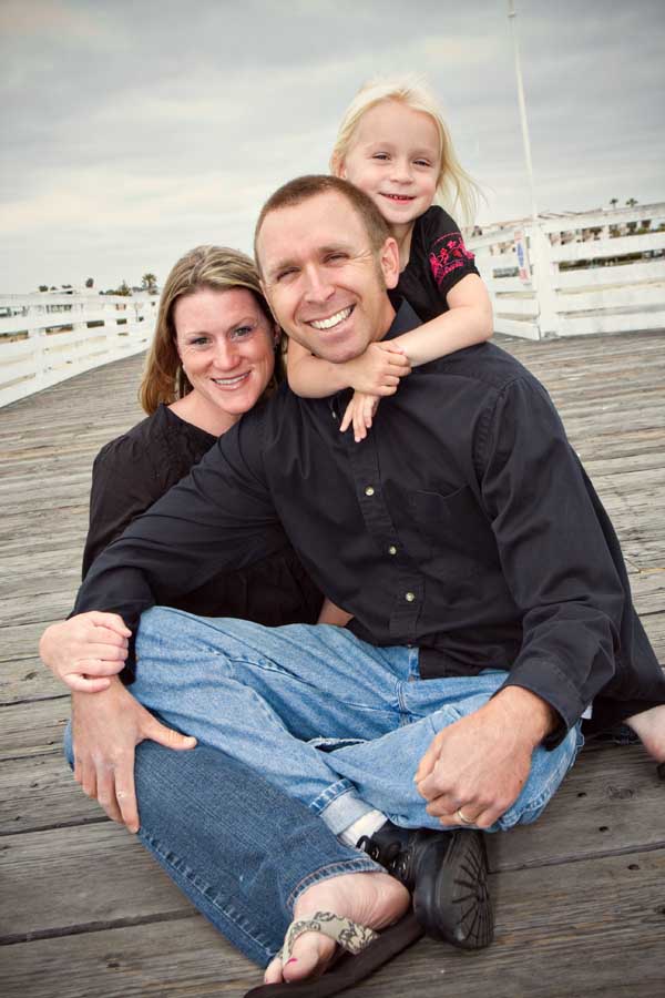 family portraits on Crystal Pier Todd, Lily and Stephanie